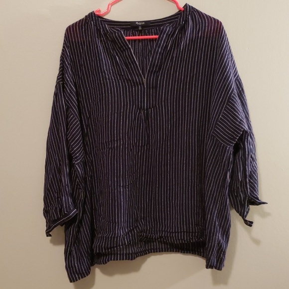 Madewell Dot Line Tunic Blouse - Picture 3 of 4